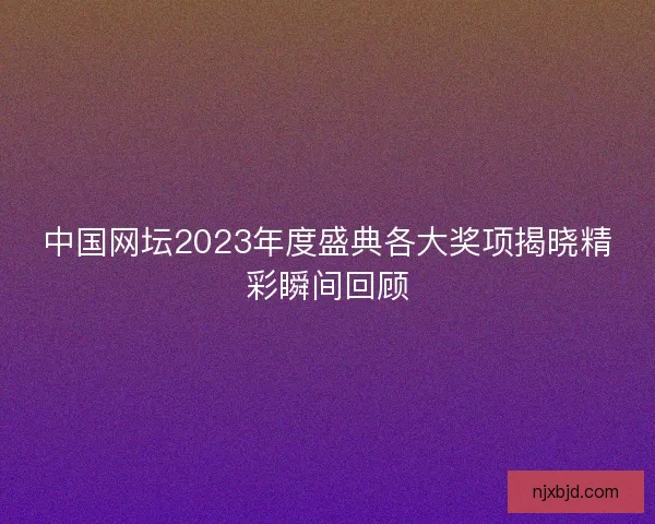 中国网坛2023年度盛典各大奖项揭晓精彩瞬间回顾